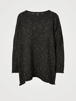 Linen-Blend Slim-Fit Long Sweater