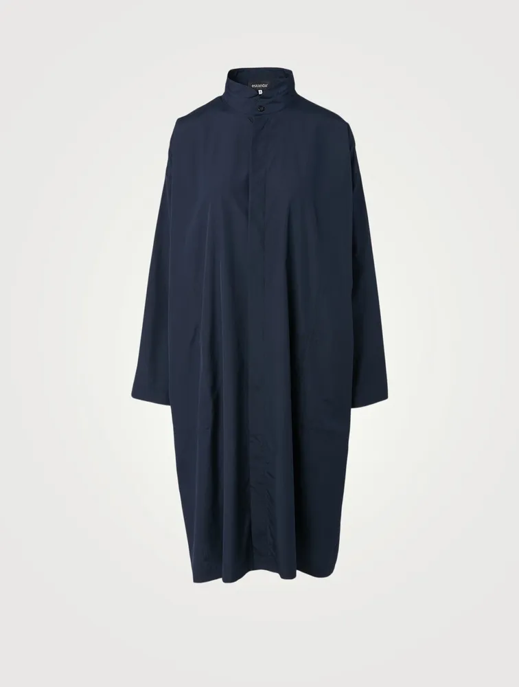 Cotton A-Line Shirt Dress With Step Insert