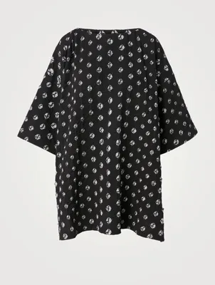 Cotton Shibori Boatneck Tunic Top