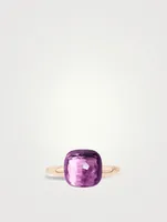 Classic Nudo 18K White And Rose Gold Ring With Amethyst