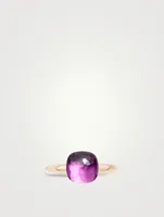 Petit Nudo 18K Rose And White Gold Ring With Amethyst