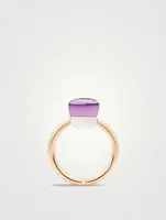 Petit Nudo 18K Rose And White Gold Ring With Amethyst