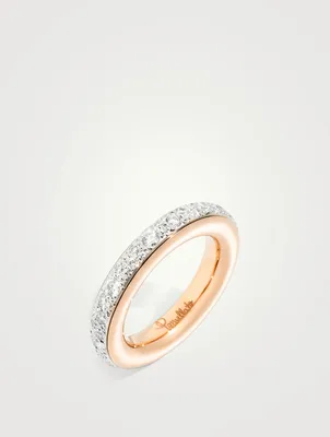 Small Iconica 18K Rose Gold Ring With Diamonds