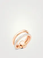 Iconica 18K Rose Gold Ring With Diamonds