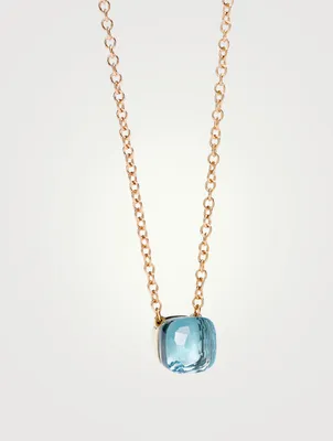 Nudo 18K Rose And White Gold Pendant Necklace With Sky Blue Topaz