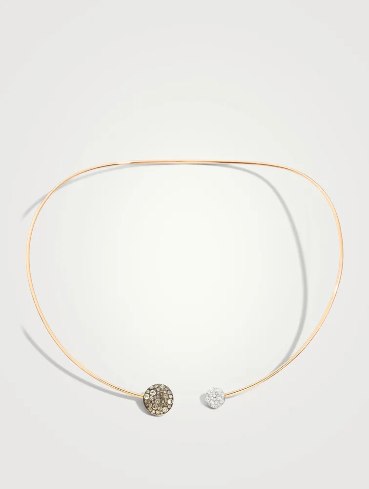 Sabbia 18K Rose Gold Choker Necklace With Diamonds