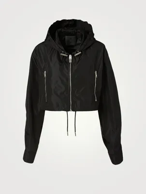 Nylon Cropped Windbreaker Jacket