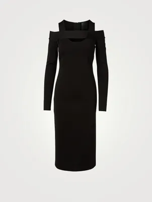 Cold-Shoulder Midi Dress