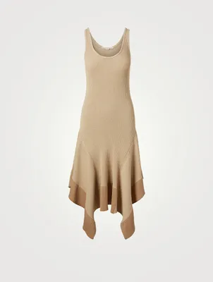Midi Dress With Handkerchief Hem