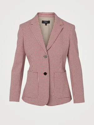 Shrunken Blazer Houndstooth Print