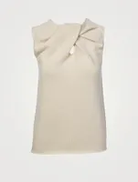 Draped Knot Sleeveless Top