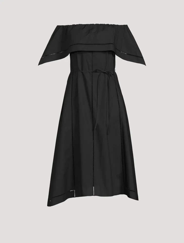 Cotton Eyelet Off-The-Shoulder Midi Dress
