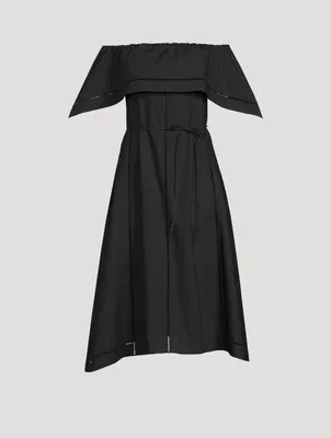 Cotton Eyelet Off-The-Shoulder Midi Dress
