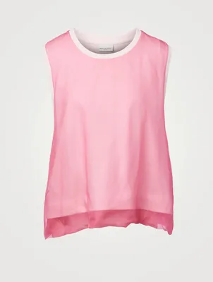 Hanato Silk And Cotton Sleeveless Top