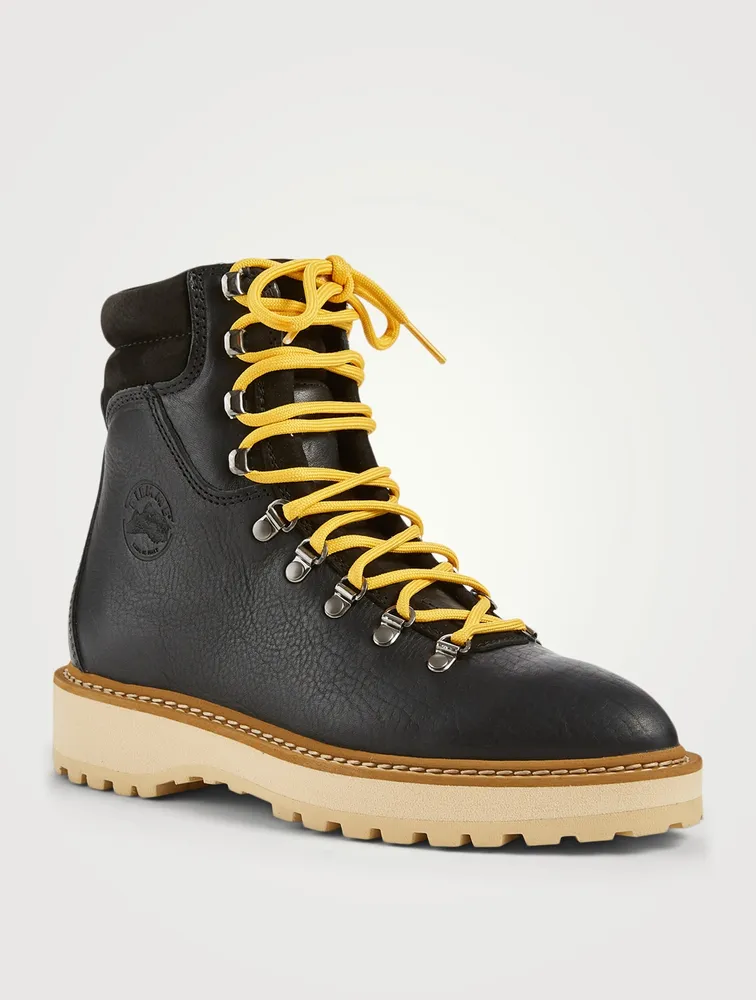 Monfumo Leather Lace-Up Ankle Boots