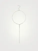 18K White Gold Illusion Y-Drop Necklace With Diamonds