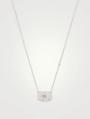 18K White Gold Pendant Necklace With Diamonds