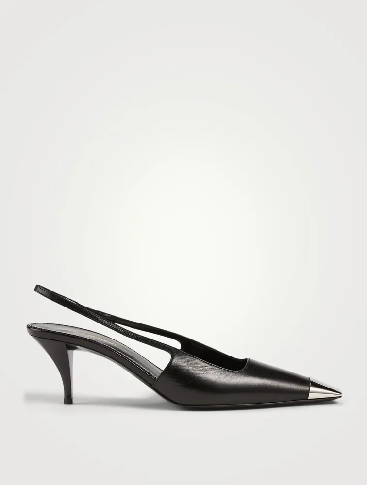 Blade Leather Slingback Pumps