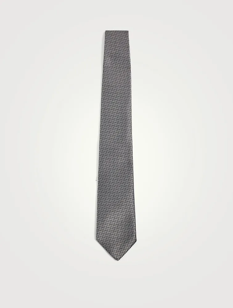 Silk Herringbone Jacquard Tie