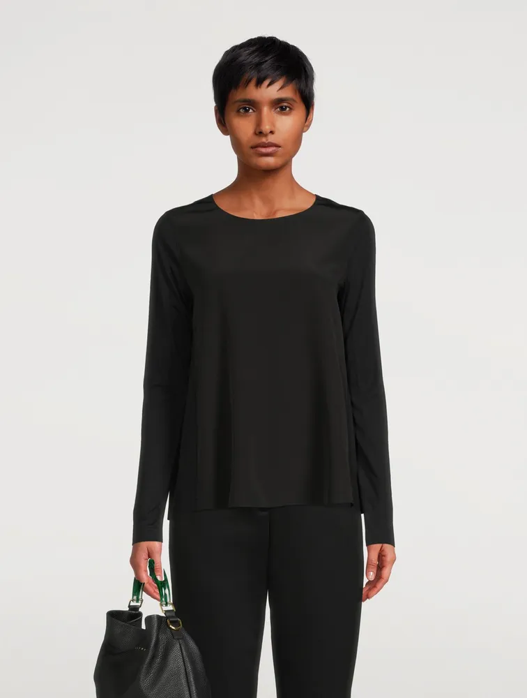Silk Long-Sleeve T-Shirt