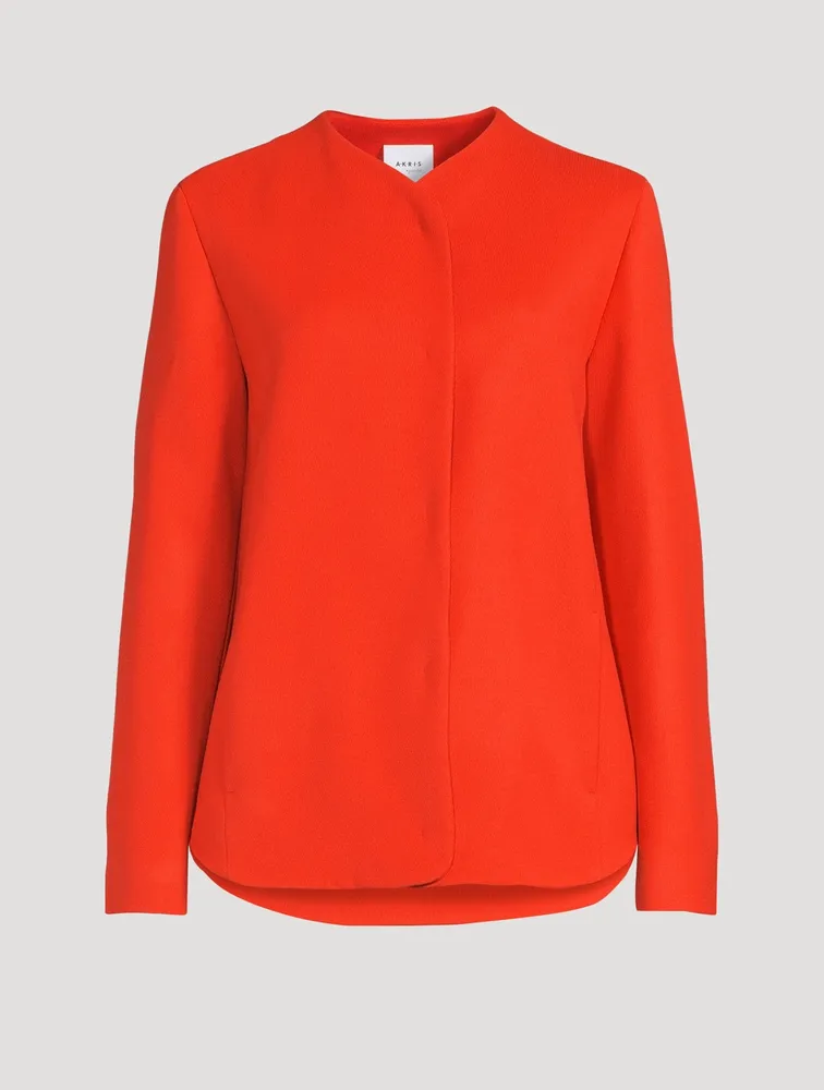 Wool Collarless Jacket