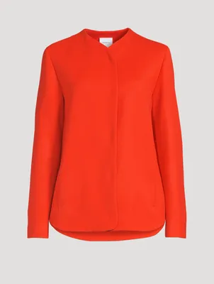 Wool Collarless Jacket