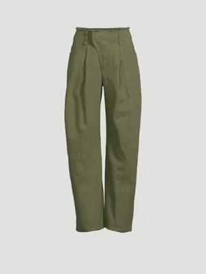 Cotton Wide-Leg Pants