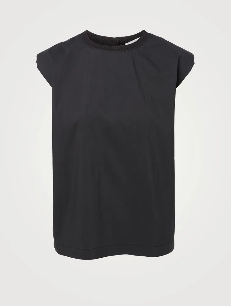 Christie Shoulder-Pad Sleeveless Top