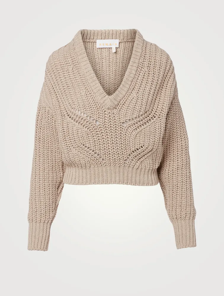 Elise V-Neck Cropped Sweater