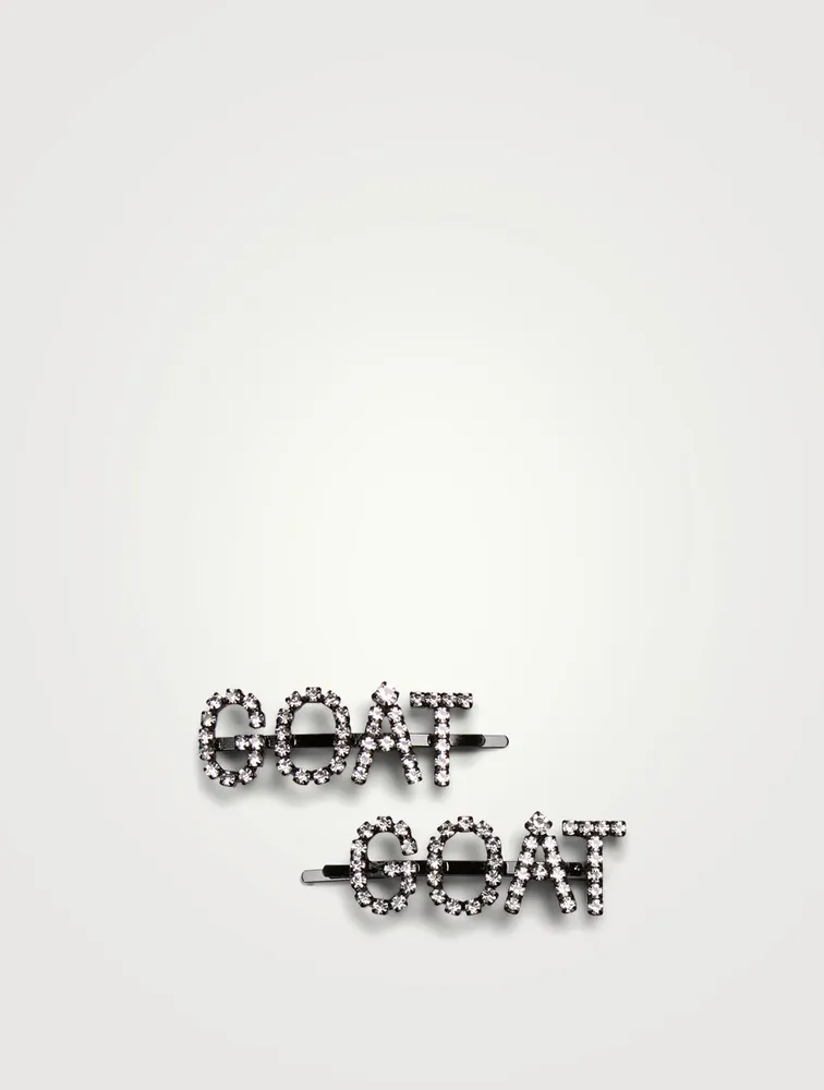Set Of Two Goat Crystal Hair Pins