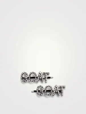 Set Of Two Goat Crystal Hair Pins