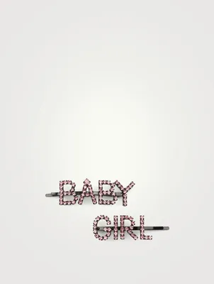 Set Of Two Baby Girl Crystal Hair Pins