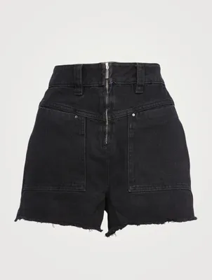 David High-Waisted Denim Shorts