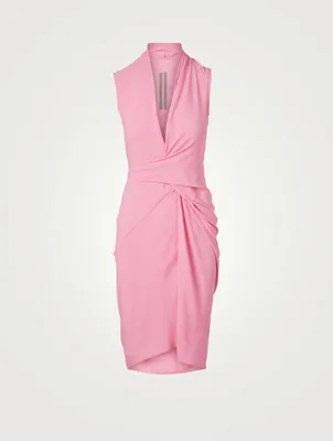 Silk-Blend Wrap Mini Dress