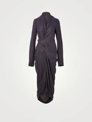 V-Neck Wrap Long Dress