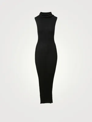 Wool Rib Sleeveless Midi Dress
