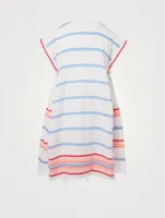 Hiwat Cotton Caftan Dress Striped Print
