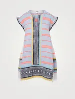 Neela Cotton Caftan Dress Striped Print