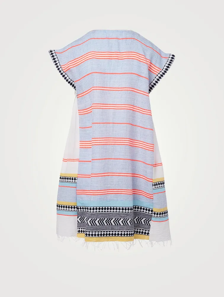 Neela Cotton Caftan Dress Striped Print