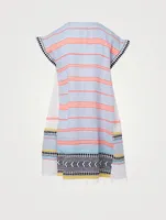 Neela Cotton Caftan Dress Striped Print