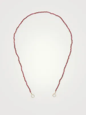 Garnet Itty Bitty Strand With Yellow Gold Loops