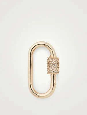 14K Yellow Gold Medium Lock With Diamonds