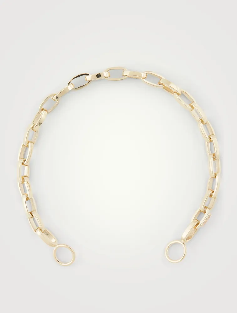 14K Yellow Gold Handmade Biker Chain Bracelet