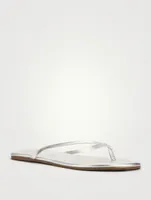 Lily Highlighter Metallic Leather Thong Sandals