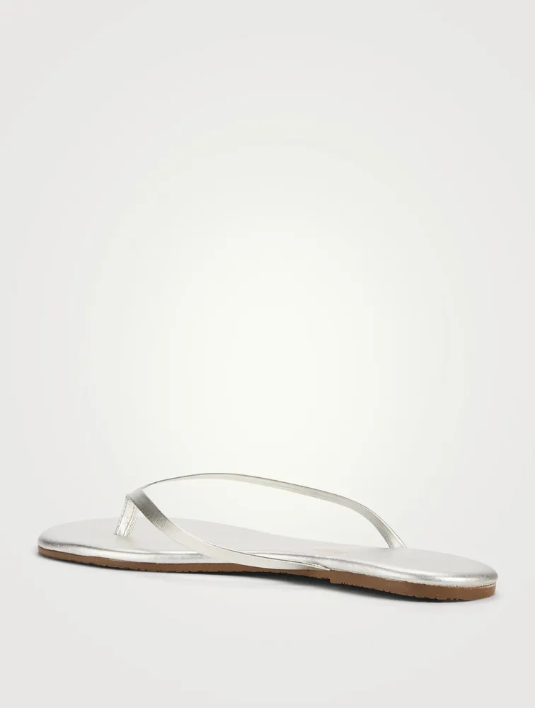 Lily Highlighter Metallic Leather Thong Sandals