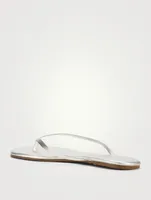 Lily Highlighter Metallic Leather Thong Sandals