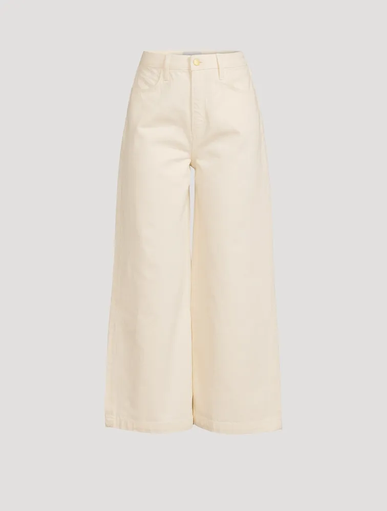 Cropped Wide-Leg High-Rise Jeans