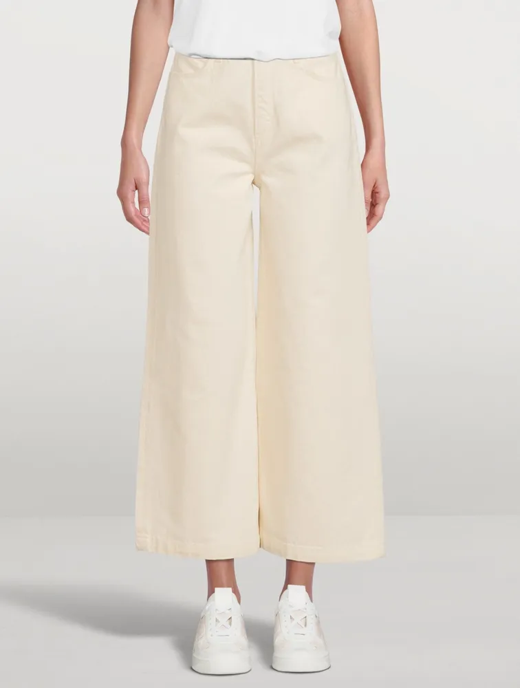 Cropped Wide-Leg High-Rise Jeans