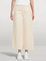 Cropped Wide-Leg High-Rise Jeans