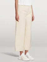 Cropped Wide-Leg High-Rise Jeans